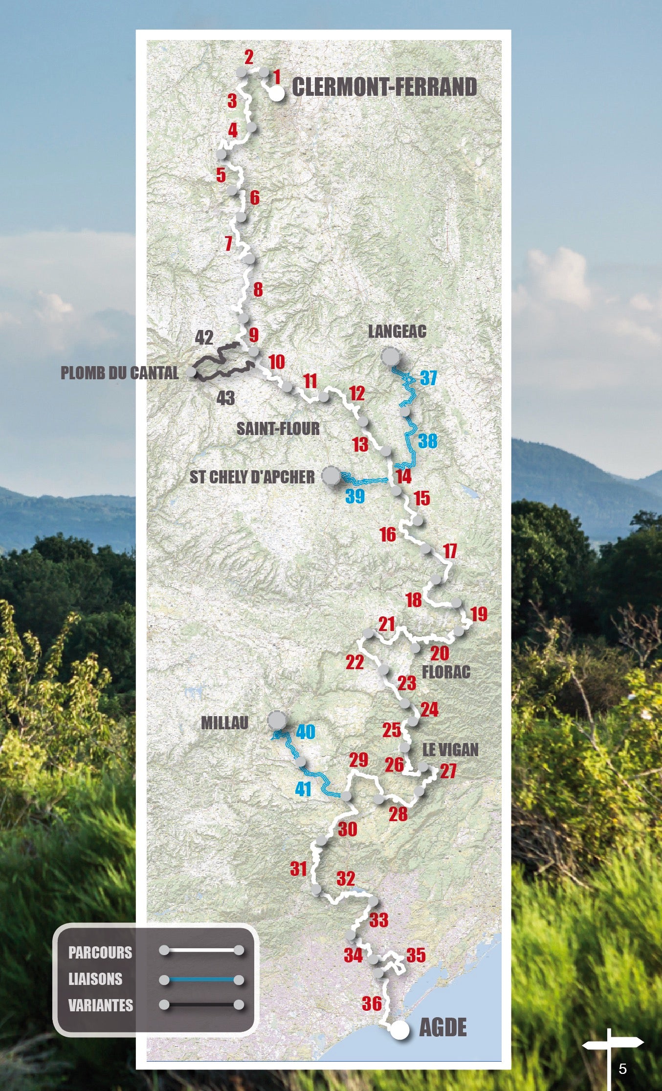 VTOPO MTB Roaming Great Crossing of the Massif Central - Volume 2