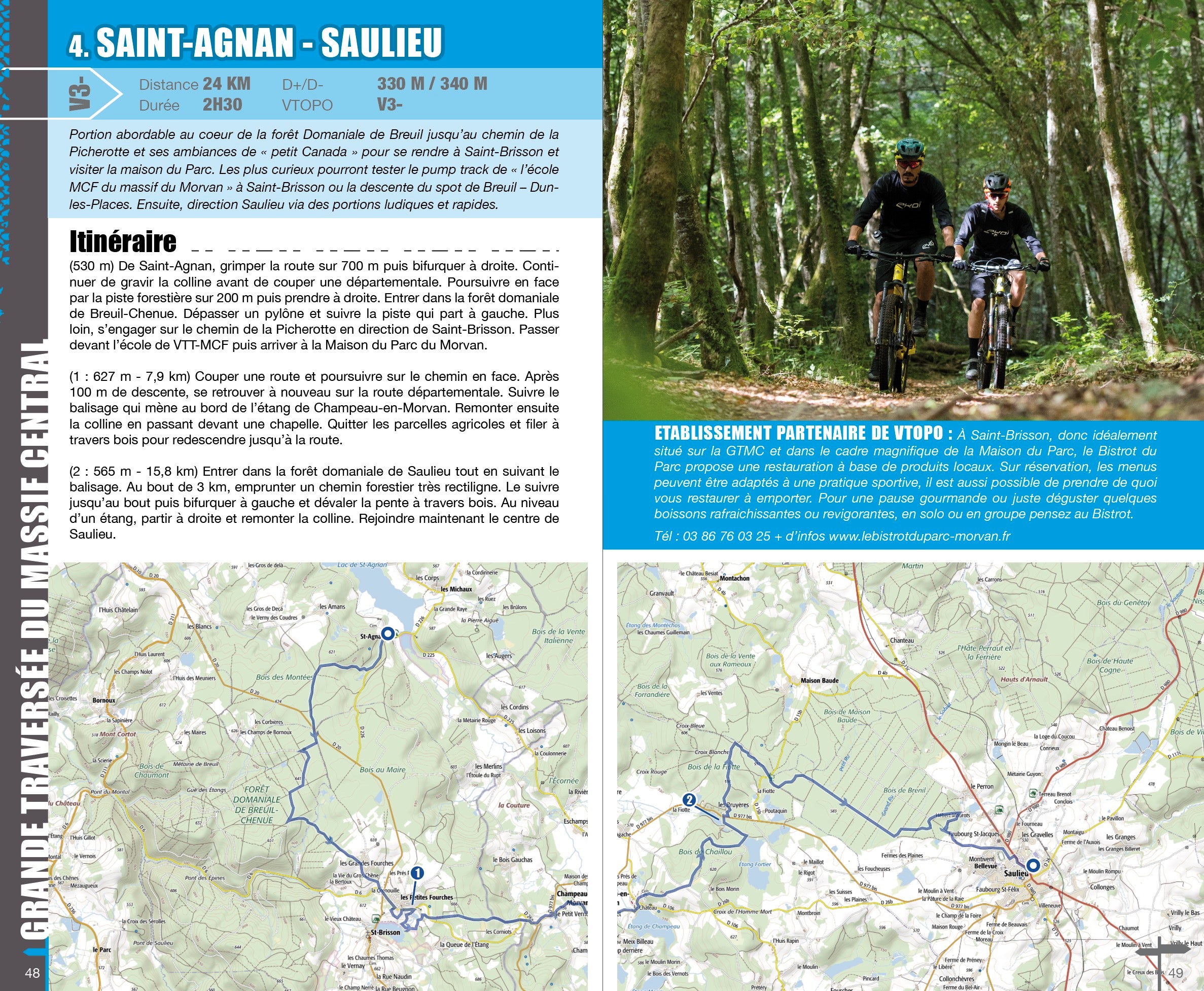 VTOPO MTB Roaming Great Crossing of the Massif Central - Volume 1 - 2nd edition